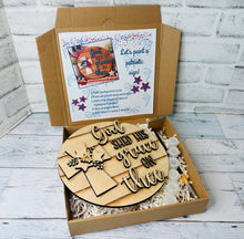 Load image into Gallery viewer, DIY Patriotic Wood Sign Paint Kit | God Shed His Grace on Thee Kit | 4th of July DIY Decor | Americana Paint Kit with Paint & Brush Included