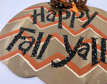 Load image into Gallery viewer, Happy Fall Yall Pumpkin Chevron Door Hanger