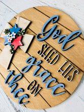 Load image into Gallery viewer, DIY Patriotic Wood Sign Paint Kit | God Shed His Grace on Thee Kit | 4th of July DIY Decor | Americana Paint Kit with Paint &amp; Brush Included
