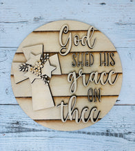 Load image into Gallery viewer, DIY Patriotic Wood Sign Paint Kit | God Shed His Grace on Thee Kit | 4th of July DIY Decor | Americana Paint Kit with Paint &amp; Brush Included
