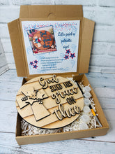 Load image into Gallery viewer, DIY Patriotic Wood Sign Paint Kit | God Shed His Grace on Thee Kit | 4th of July DIY Decor | Americana Paint Kit with Paint &amp; Brush Included
