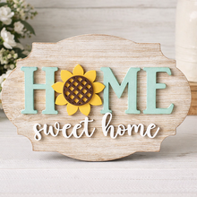 Load image into Gallery viewer, DIY Sunflower Home Sweet Home Wood Sign Kit | Farmhouse Paint Kit | DIY Wooden Door Hanger Craft | Sunflower Decor | Paint Kit
